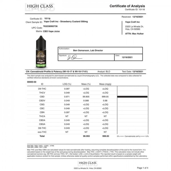 Vape Craft CBD Vape Juice